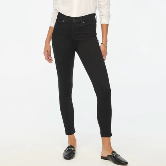 J.Crew Factory 9'' Mid-Rise Skinny Jean in Signature Stretch in Black (Size 27P) - Picture 1 of 13